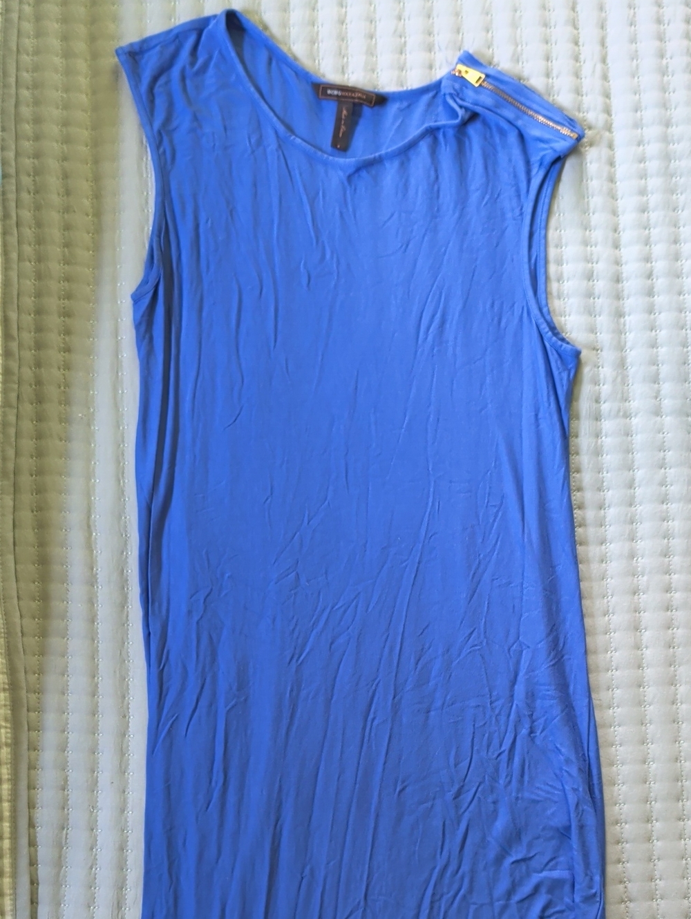 BCBGMaxAzria Royal Blue Dress with Gold Logo Detail